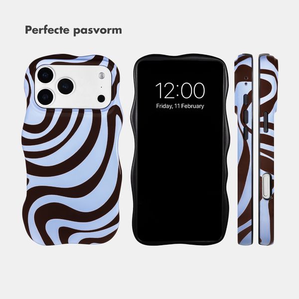 Selencia Vivid Wavy Backcover met MagSafe Apple iPhone 18 Pro / 17 Pro - Dream Swirl Chocolate