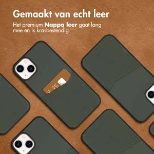 Accezz Premium Leather Card Slot Backcover iPhone 14 Plus - Groen