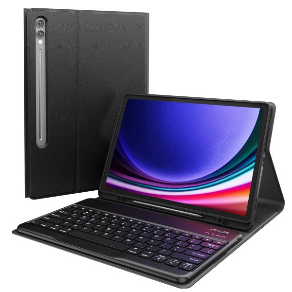 Accezz QWERTY Bluetooth Keyboard Bookcase Samsung Galaxy Tab S10 Plus / Tab S9 Plus / Tab S9 FE Plus 12.4 inch