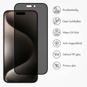 Accezz Gehard Glas Privacy Screenprotector iPhone 15 Pro