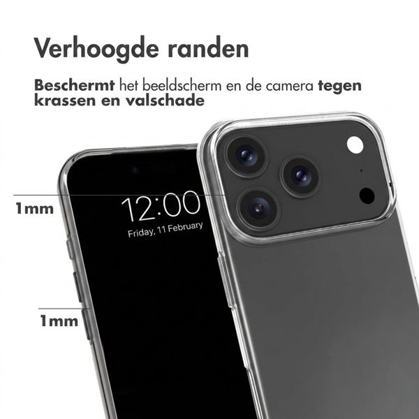 Accezz Clear Backcover Apple iPhone 18 Pro / 17 Pro - Transparant