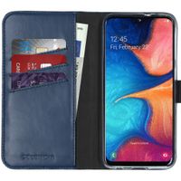 Selencia Echt Leren Bookcase Samsung Galaxy A20e - Blauw