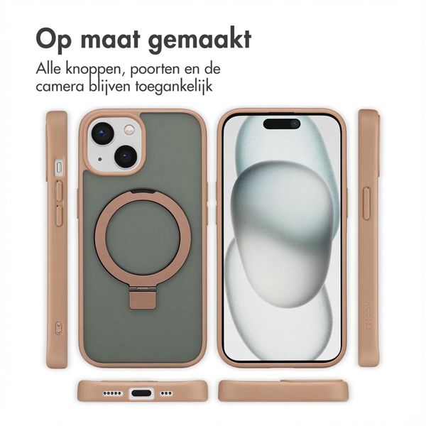 Accezz Ring Stand Backcover met MagSafe Apple iPhone 15 - Bruin