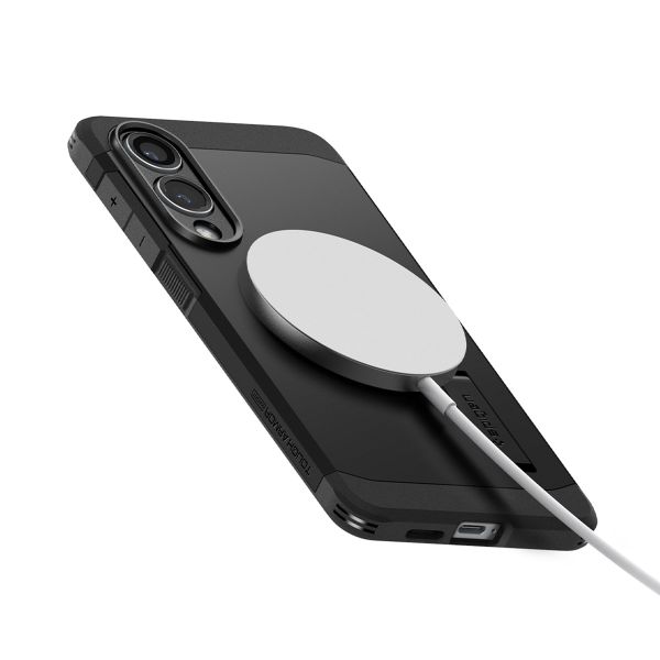 Spigen Tough Armor Backcover MagSafe Samsung Galaxy S25 Edge - Zwart