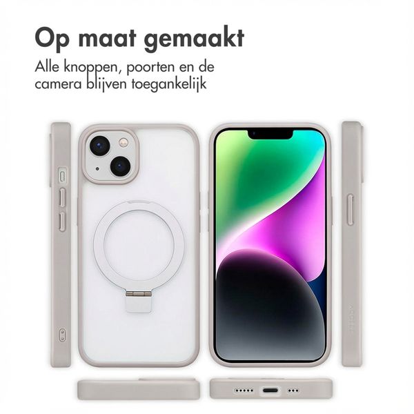 Accezz Ring Stand Backcover met MagSafe Apple iPhone 14 - Grijs