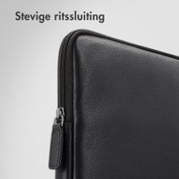 Accezz Leather Laptop hoes met rits 13-14 inch - Laptopsleeve - Zwart