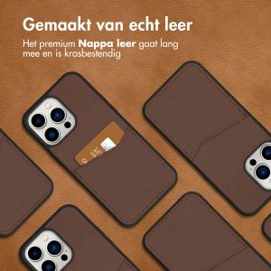 Accezz Premium Leather Card Slot Backcover iPhone 14 Pro Max - Bruin