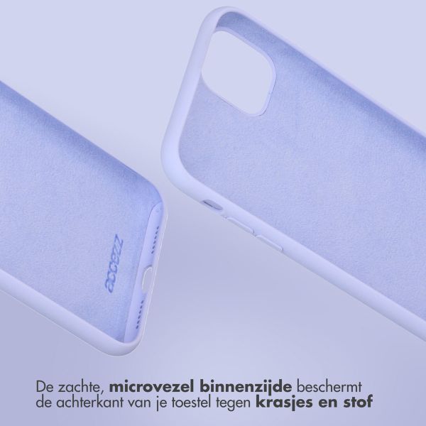 Accezz Liquid Silicone Backcover Apple iPhone 12 (Pro) - Paars