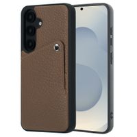 Selencia Riva Backcover met Pashouder Samsung Galaxy S25 / S24 - Mocha Brown