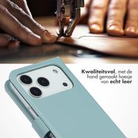 Selencia Echt Leren Bookcase Apple iPhone 17 Pro - Air Blue