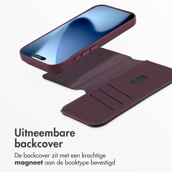 Accezz Leather Bookcase 2-in-1 met MagSafe Apple iPhone 17 Pro - Heath Purple