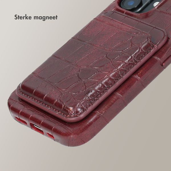 Selencia Croco Pashouder met MagSafe - Burgundy