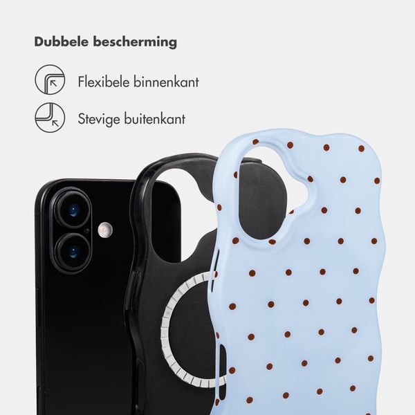 Selencia Vivid Wavy Backcover met MagSafe Apple iPhone 16 - Happy Dots Digital Sky