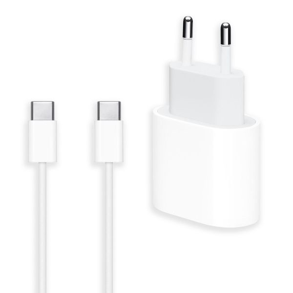Apple Originele USB-C Power Adapter 20 watt + Originele USB-C naar USB-C oplaadkabel - 2 meter - Wit