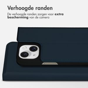 Accezz Premium Leather Slim Bookcase iPhone 15 - Donkerblauw