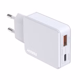 Accezz Ultra Slim GaN Oplader - USB-C + USB-A - 45W - Wit