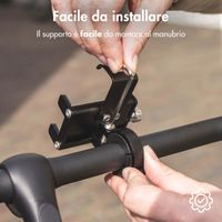 Accezz Telefoonhouder fiets - Verstelbaar - Universeel - Aluminium - Zwart