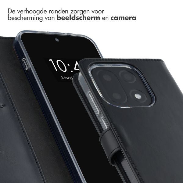 Selencia Echt Leren Bookcase OnePlus 15 - Zwart