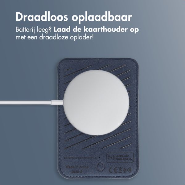 Accezz Magnetische Leren Kaarthouder - Geschikt voor Apple Find My - Nightfall Blue