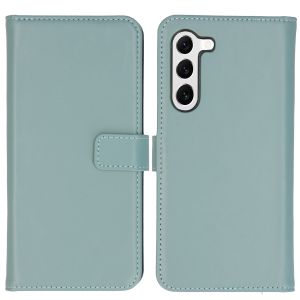 Selencia Echt Lederen Bookcase Samsung Galaxy S23 Plus - Air Blue