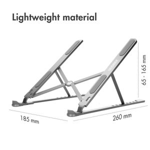 Accezz Laptop houder - Laptop standaard - Verstelbaar en opvouwbaar - Premium - Aluminium - Grijs