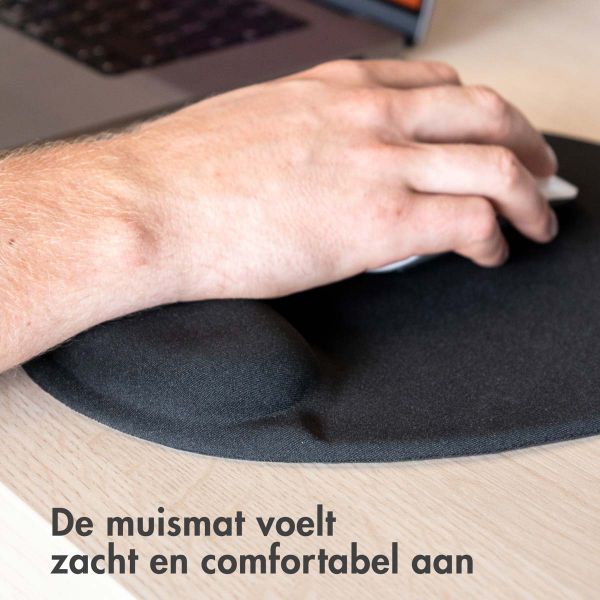 imoshion Ergonomische muismat  - Muismat met polssteun - 30 x 25 cm - Zwart