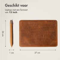 Accezz Leather Laptop hoes Apple MacBook 15 inch - Laptopsleeve - Cognac