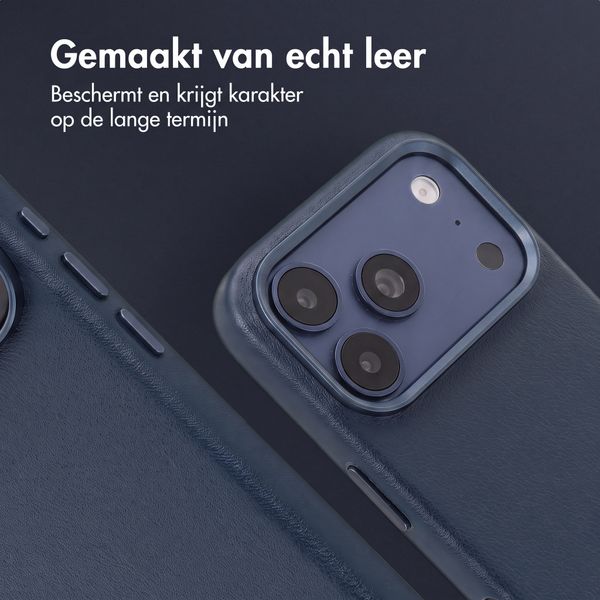 Accezz MagSafe Leather Backcover Apple iPhone 18 Pro Max / 17 Pro Max - Nightfall Blue