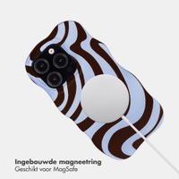Selencia Vivid Wavy Backcover met MagSafe Apple iPhone 15 Pro - Dream Swirl Chocolate