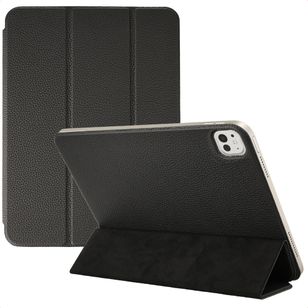 Accezz Leather Trifold Bookcase Apple iPad Pro 13 (2025) M5 / (2024) M4 - Zwart