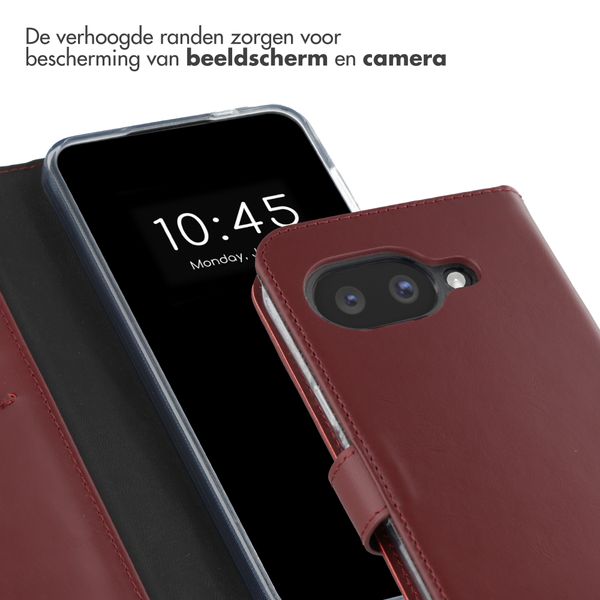Selencia Echt Leren Bookcase Google Pixel 9A - Burgundy