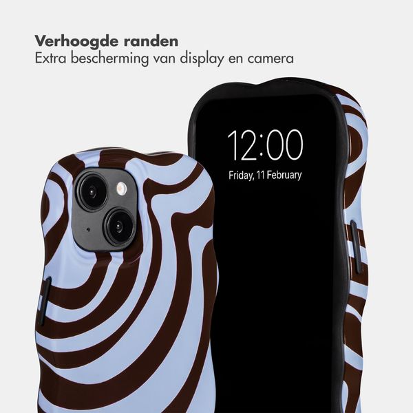 Selencia Vivid Wavy Backcover met MagSafe Apple iPhone 14 / 13 - Dream Swirl Chocolate