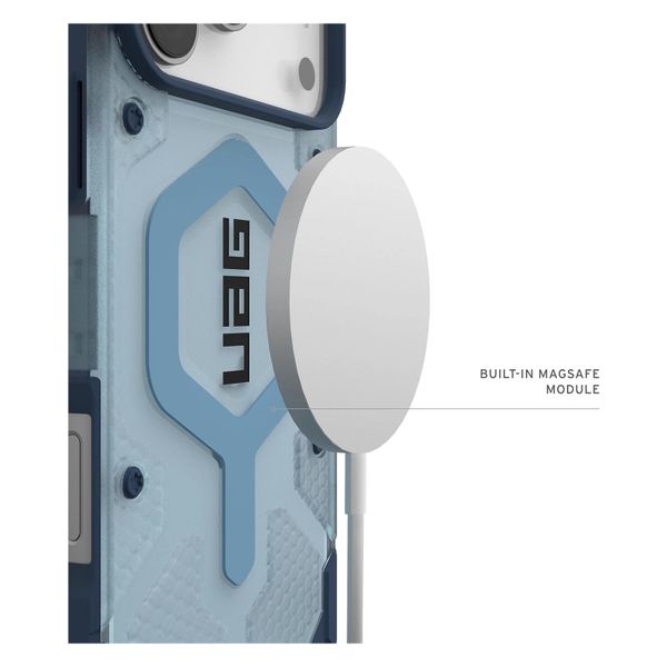 UAG Pathfinder Clear MagSafe Backcover met Lanyard Apple iPhone 17 Pro - Clear / Blue Lanyard