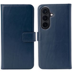 Selencia Echt Leren Bookcase Samsung Galaxy S26 - Donkerblauw