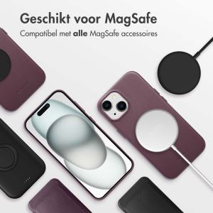 Accezz MagSafe Leather Backcover iPhone 15 - Heath Purple