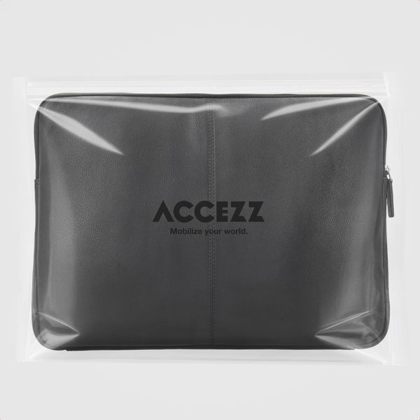 Accezz Leather Laptop hoes met rits 15-16 inch - Laptopsleeve - Zwart