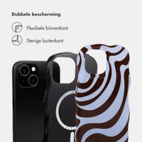 Selencia Vivid Wavy Backcover met MagSafe Apple iPhone 15 - Dream Swirl Chocolate