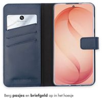 Selencia Echt Leren Bookcase Samsung Galaxy S26 Plus - Donkerblauw