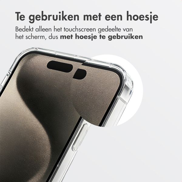 Accezz Gehard Glas Privacy Screenprotector + Applicator Apple iPhone 15 Pro
