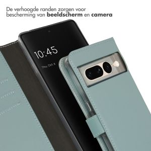 Selencia Echt Lederen Bookcase Google Pixel 7 Pro - Air Blue