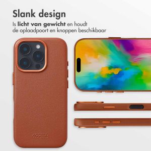 Accezz MagSafe Leather Backcover iPhone 16 Pro - Sienna Brown