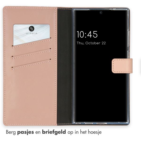 Selencia Echt Leren Bookcase Samsung Galaxy S24 Ultra - Dusty Pink