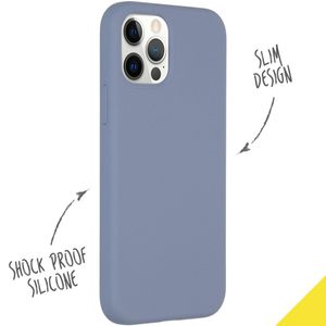 Accezz Liquid Silicone Backcover iPhone 12 (Pro) - Lavender Gray