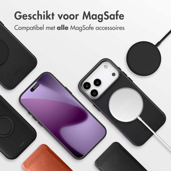 Accezz MagSafe Leather Backcover Apple iPhone 17 Pro Max - Onyx Black