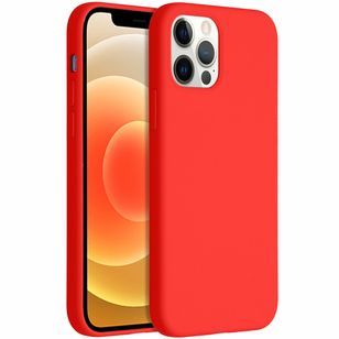 Accezz Liquid Silicone Backcover iPhone 12 (Pro) - Rood