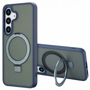 Accezz Ring Stand Backcover met MagSafe Samsung Galaxy S25 Plus - Blauw
