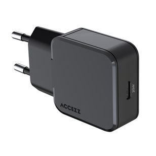 Accezz Ultra Slim GaN Oplader - USB-C - 20W - Zwart