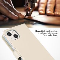 Selencia Echt Lederen Bookcase iPhone 13 - Greige