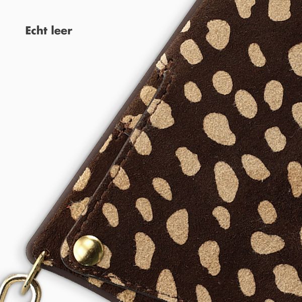 Selencia Nova Real Leather Backcover met Koord en Pashouder Apple iPhone 16 - Fawn Chic