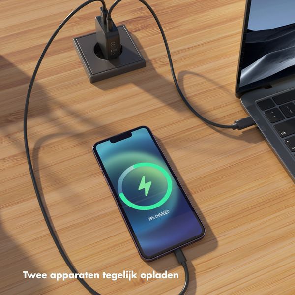 Accezz Ultra Slim GaN Oplader - USB-C + USB-A - 45W - Zwart
